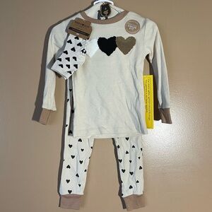 Heart Print Kids Pajamas Set Organic cotton 2T